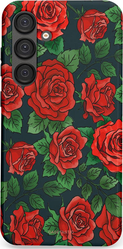 Casetastic Hoesje Geschikt voor Samsung S25 Plus - Stijlvolle Beschermende Duo-layer Case - Rozen rood