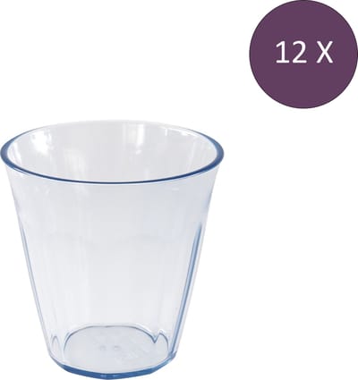 Koziol Bio-Circulair - Nora Beker 150 ml Transparant Blauw Set van 12 stuks - Bio Circulair Kunststof - Blauw -