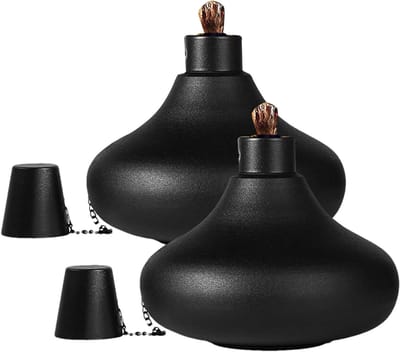 Oplaadbare Fakkel - Tuinlamp Vlam - Sfeer Creëren Buiten - Duurzaam RVS - 13x11.5 cm - Zilver
