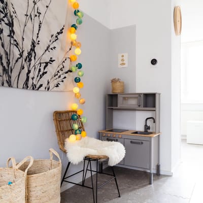 Cotton Ball Lights - LED lichtslinger voor binnen - Handgemaakt en Fairtrade - 20 lampjes - Pacific