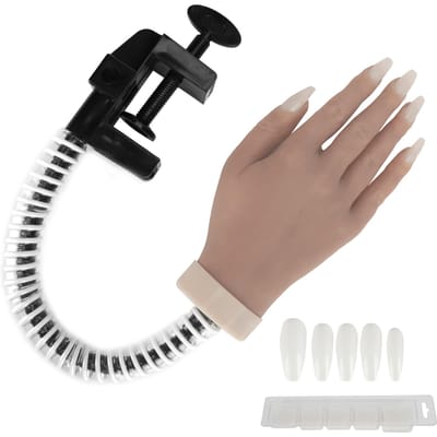Nagelkunst Oefenhand Siliconen Buigbare Gewrichten Kunstnageltips Hand Mannequin voor Nagelstudio#03
