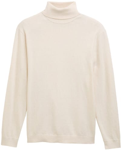 Tom Tailor - Trui met col en kasjmier - Maat XXXL - soft buttercream melange