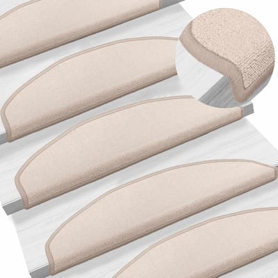 vidaXL - Zelfklevende - trapmatten - 15 - st - 80 - x - 24,5 - x - 3,5 - cm - Taupe