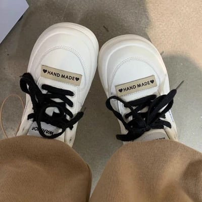Little White Shoes met dikke zolen Kinderen Lente en Herfst Nieuw Ins Trendy Veelzijdig Casual Ademende Boardschoenen 40 black