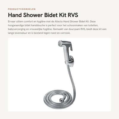 Dailygoods- Bidet Handdouche Kit - Roestvrij Staal Spraykop - Handdouchehouder - Slang - Ergonomische Handgreep - Duurzaam ABS Kunststof