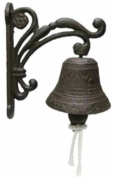 Gietijzeren deurbel - Decoratieve bel - Rustieke sfeer creëren - Stevig en roestbestendig - 30 x 19 x 13 cm