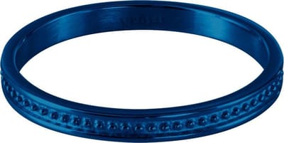 Quiges Stapelring Dames - Vulring Bolletje - RVS Blauw - Maat 20 - Hoogte 2mm