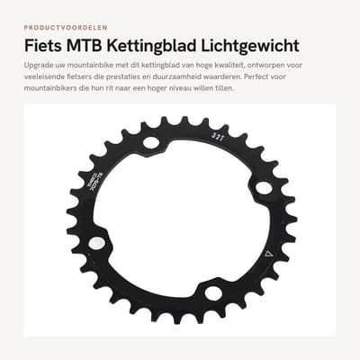 Dailygoods- Kettingblad Aluminiumlegering 32/34/36/38T - MTB - Enkele Crank - BCD 104 mm - Lichtgewicht - Duurzaam - Fietsring