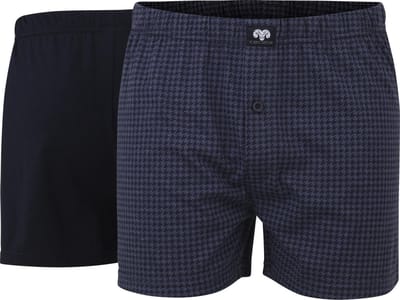 2-pak wijde heren boxershorts - Fox packet 2260 - Blauwe katoenen losse heren boxershorts - 5XL