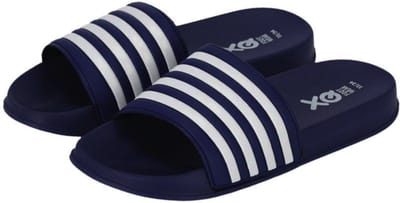 XQ Footwear - Slippers - Kobaltblauw - Wit - Gestreept - Maat 31/32