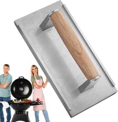 Gietijzeren pers - Burger pers - Grillplaat gebruik - Robuust gegoten aluminium - 215 x 11 x 6cm