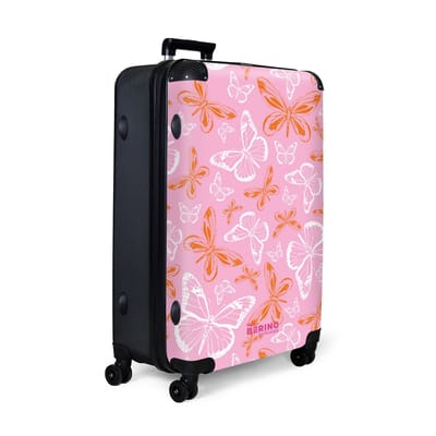 NoBoringSuitcases.com® - Koffer groot - Reiskoffer lichtgewicht - Patroon van gekleurde vlinders - Rolkoffer met 4 wielen - Grote trolley XL - 98 liter bagage