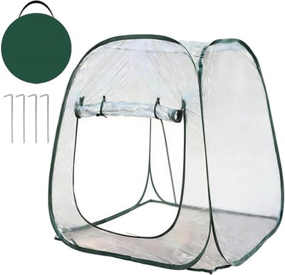 Kleine Kas Buiten - Mini Plantenkas - Planten Beschermen - Stabiel Staaldraadframe - 98x98x98cm - Transparant