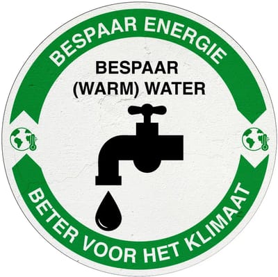 Bespaar water energie besparen bord | Forex Re materiaal | 10 cm