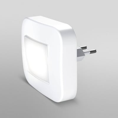 OSRAM Lunetta socket nachtlampje met kantelfunctie, geïntegreerde dag/nachtsensor en lichtstickers in wit van kunststof (PC), IP20 beschermingsgraad, voor kinderkamers