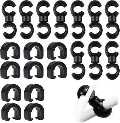 10 Stuks S-Haak Clips voor Fietskabels, C-Clips voor Remkabels MTB en Racefietsen (Zwart)
