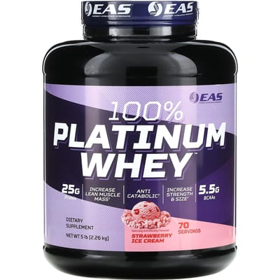 100% Platinum Wei, Aardbeienijs, 2,26 kg(5 pond)
