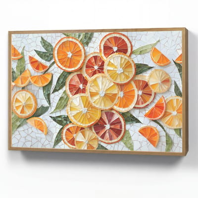 Wandlamp 90x60 cm - Oplaadbaar - Schijfjes - Fruit - Oranje - Mozaïek - Wandlampen binnen woonkamer - Slaapkamer lamp - Decoratieve nachtlamp - Vloerlamp draadloos