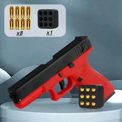 Pistolet Jouet Blaster à Éjection Automatique de Douilles Modèle Accessoires Pour Adultes Enfants Jeux Extérieurs Cs Accessoire Interactif Cadeaux Pour Garçons rouge