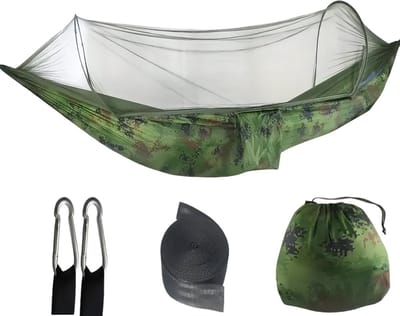 2 Personen Hangmat - binnen & buiten - voor Kinderen en Volwassenen - Campingaccessoires - Muggenhangmat - Outdoor Hangmat met Muskietennet - Hangmatten Camping