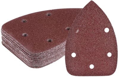 EGoods - Schuurpapier Driehoekige Schuurmachine - 25 Stuks - Korrelgrootte 100 - Voor Houten Meubels - Haak en Ring