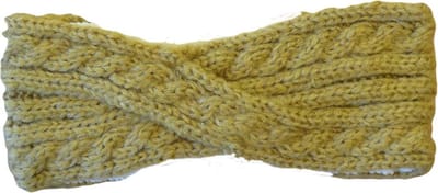 Haarband gebreid met brushed effect, fleece voering binnenin.