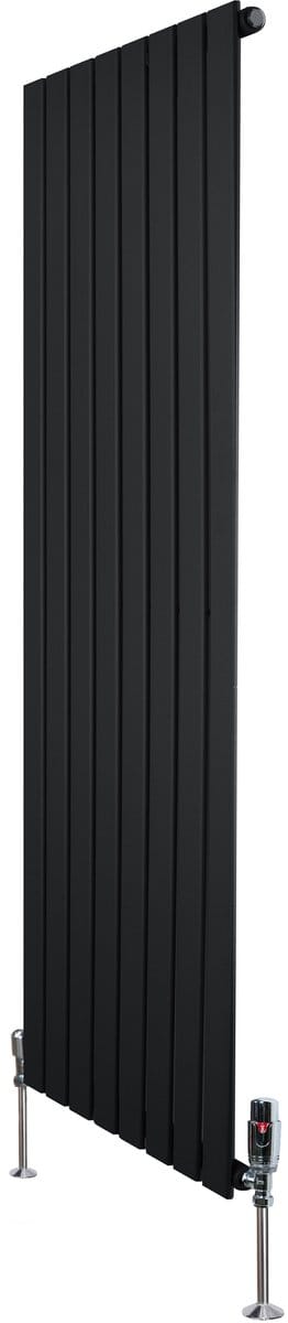 1-kolom design radiator - 1600x560 mm - zwart - thermostaatkraan