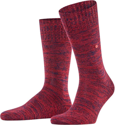 Burlington Knitting Hill gedessineerd wol katoen sokken heren rood - maat 40-46