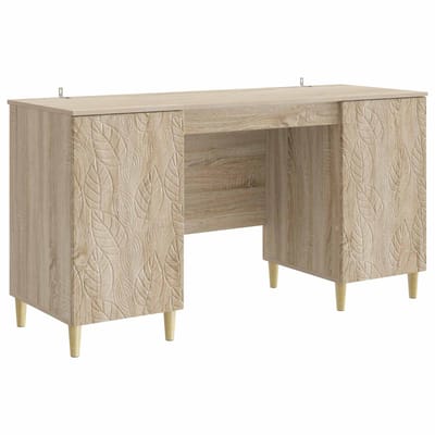 vidaXL - Bureau - Sonoma - Eiken - 142,5 - x - 50 - x - 75 - cm - Bewerkt - hout