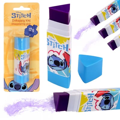 Disney Stitch PAARSE verdwijnende lijmstift, school, universeel, DUURZAAM, STERK 12g