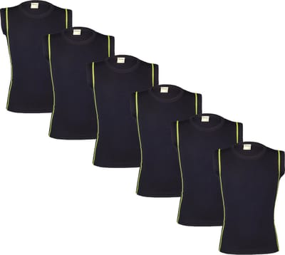Beeren 6-Pack Jongens mouwloze shirts Beeren Young Ricardo Zwart maat 122/128