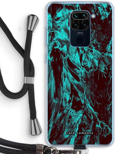 Case Company® - Hoesje met koord geschikt voor Xiaomi Redmi Note 9 hoesje met Koord - Ice Age - Telefoonhoesje met Zwart Koord - Bescherming aan alle Kanten en Over de Schermrand
