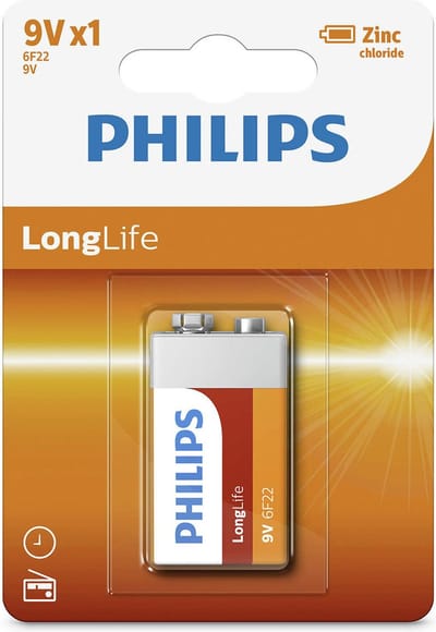 9V LongLife batterij Philips