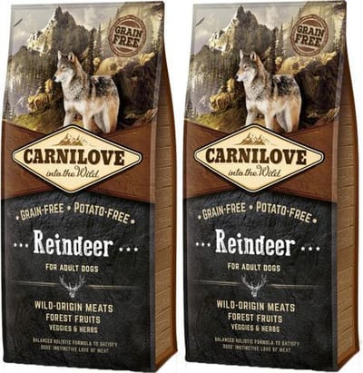 Carnilove grain free reindeer adult dubbelpak 2x 12 kg