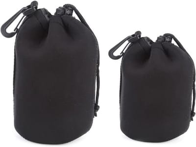 Neopreen Lens Tas voor Camera, Waterdichte Bescherming voor DSLR Lenzen, Accessoires voor Fotografie, Set van 2 Stuks