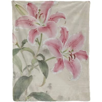 1 Stuk Roze Lelie Wandkleed: Polyester 2D Platte Print. Decoratie Voor Slaapkamer/Woonkamer, Elegant Huisaccessoire Voor Bloemen & Minimalistisch S 120X180cm