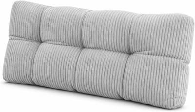 Palletkussen Rugkussen - Bankkussen Loungekussen - Meubels Comfortabel Maken - Gewatteerd Ribstof Corduroy - 120x40x12 cm - Grijs