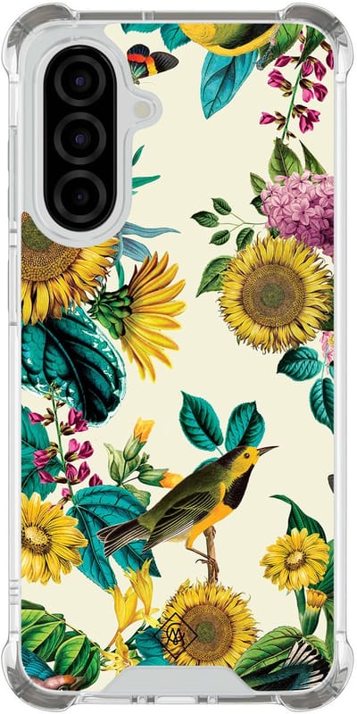 Casimoda® hoesje - Geschikt voor Samsung Galaxy A56 - Zonnebloemen / Bloemen - Shockproof case - Extra sterk - TPU/polycarbonaat - Multi, Transparant