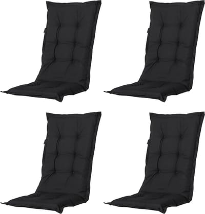 Madison - Tuinkussen - Universeel - Lage Rug - 4 st. - Panama Black - 105x50cm - Zwart - Tuinstoelkussens - Standaardstoel