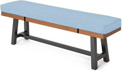 Bankkussen Tuinbank - Zitkussen Loungebank - Comfortabel Zitten - Afneembare Hoes - 135x60cm - Lichtblauw