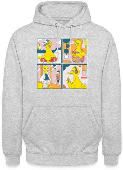 Sesamstraat Bibo Striptegels Hoodie Unisex