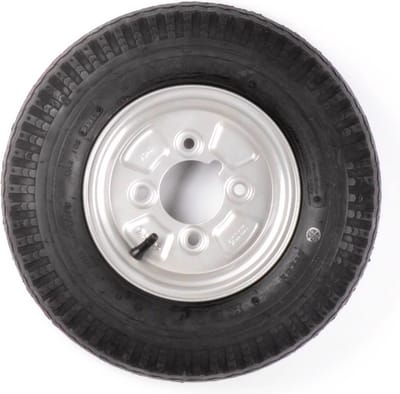 Compleet aanhanger wiel - 145/80R10- 145R10- vetnippel - steekmaat: 4x101,6 - draagvermogen: 375 kg - naafdiameter: 67 mm - 4PR