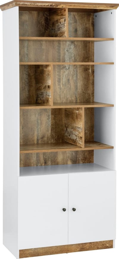 Castor-Boekenkast - 8 Vakken - Wit/Eiken