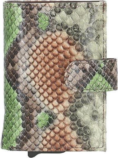 Charm London Leather Camberwell pasjeshouder snake cognac green