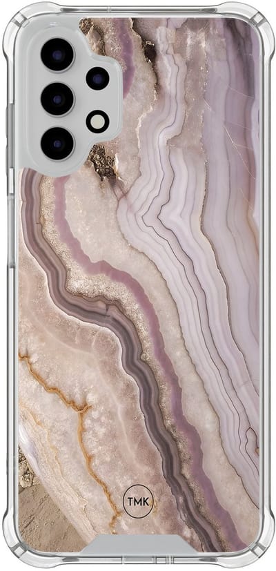 Shockproof hoesje geschikt voor Samsung Galaxy A13 4G - Blush marble - Schokbestendig - Verhoogde randen - TPU case - Extra Sterke Back Cover - Marmer - Transparant, Multi