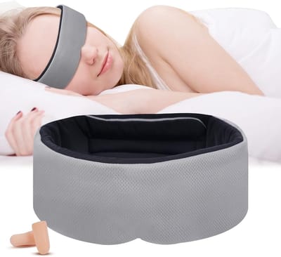 Slaapmasker Oogmasker - Zijslaper Bril - Ontspannen Slapen - Perfecte Lichtblokkering - Verstelbare Band - Zwartgrijs
