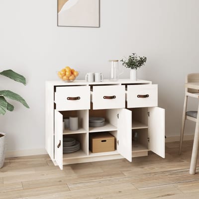 vidaXL - Dressoir - 100x40x75 - cm - massief - grenenhout - wit