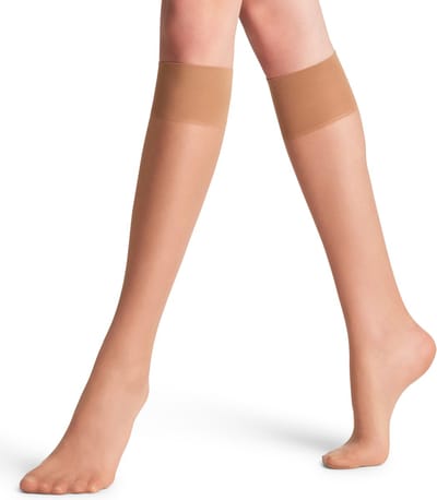 FALKE Pure Matt eenkleurig materiaal transparant 20 DEN kniekousen dames transparant - maat 35-38