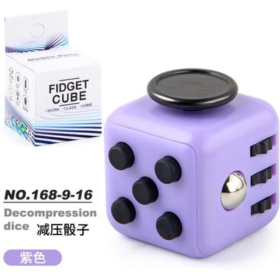 Dés de Décompression Mode Autisme TDAH Anxiété Soulager Jouet Adulte Enfants Bouton Pression Pointe de Doigt Jouets Dés Arc-en-ciel Cube Antistress