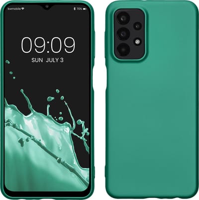 kwmobile telefoonhoesje geschikt voor Samsung Galaxy A23 4G / 5G - Hoesje voor smartphone - Back cover in metallic donkergroen